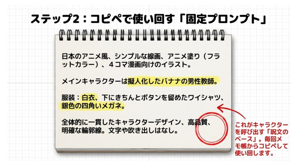 「固定プロンプト」としてまとめる