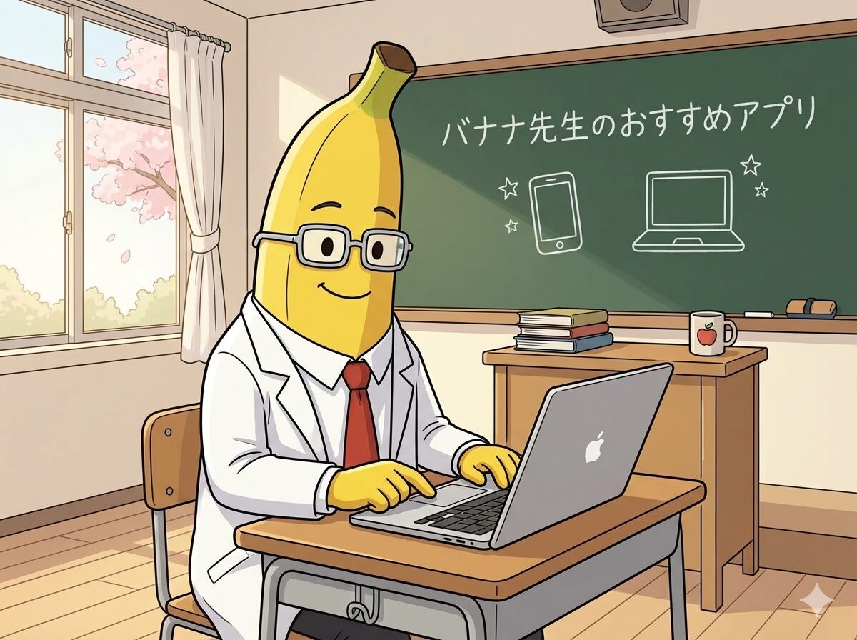 nano banana で生成した「バナナ先生」